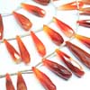 Natural Orange Bi Color Faceted Tear Drops Briolette Length is 8 Inches and Sizes from 15mm to 26mm approx.